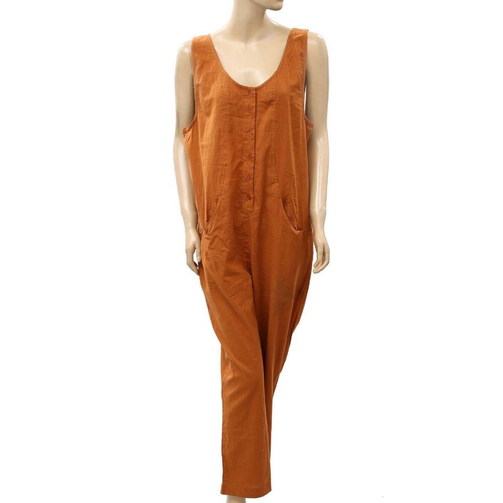 Asos Design Button Front Linen Minimal Jumpsuit D… - image 1